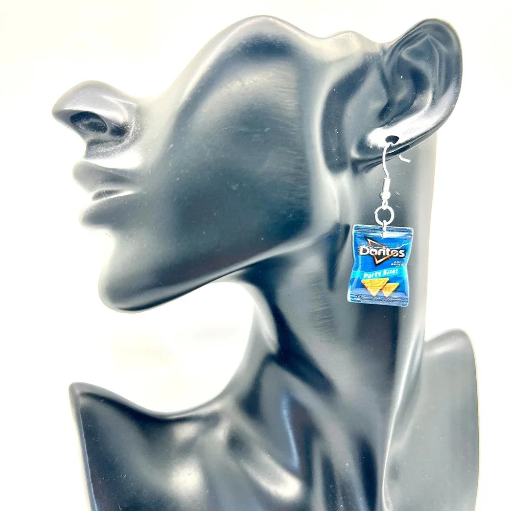 Ranch Doritos Earrings - Potato Chips Earrings - Food Earrings - Teacher Earring - Picture 7 of 8